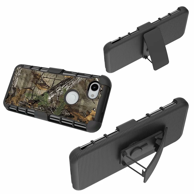 For Google Pixel 3A XL / Pixel3A Case Hybrid Heavy Duty 3 in 1 Military Camo Hard Shockproof Belt Clip Stand Cover | Мобильные