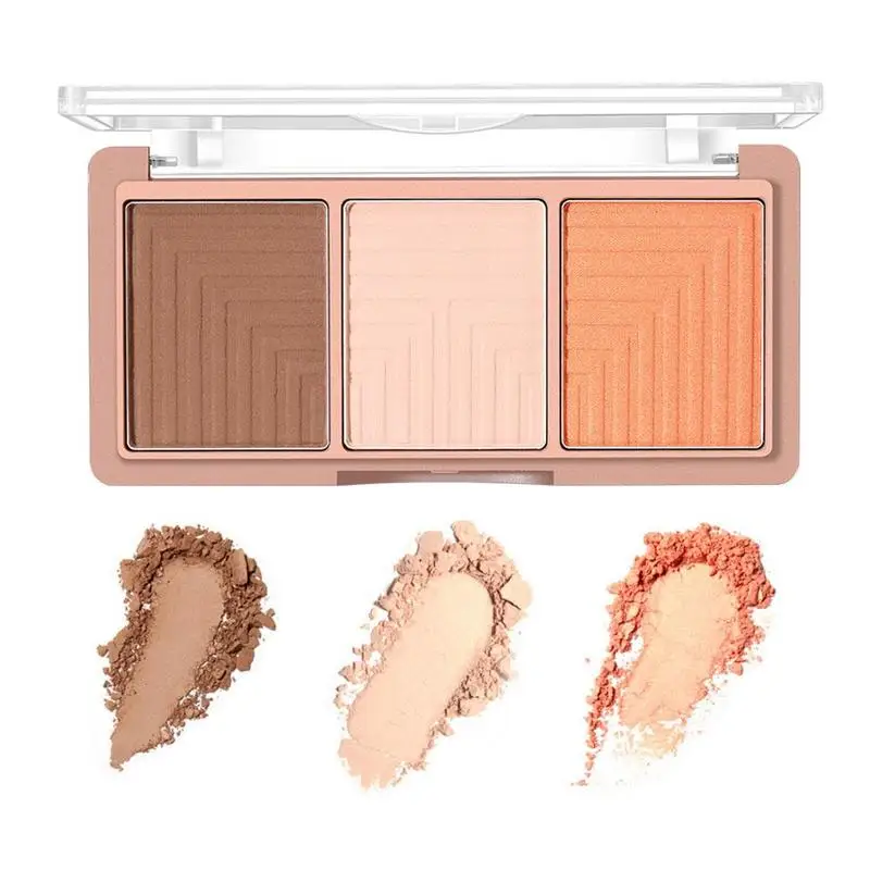 Хайлайтер пудра матовая Iluminador Maquiagem Bronzer Glow Kit для макияжа румян контурная
