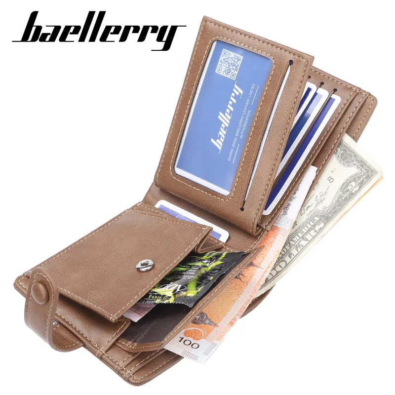 Baellerry компактный мужской бумажник 9 держателей карт дизайн Hasp мужской кожаный кошелек твердый карман для монет высокое качество мужской кошелек