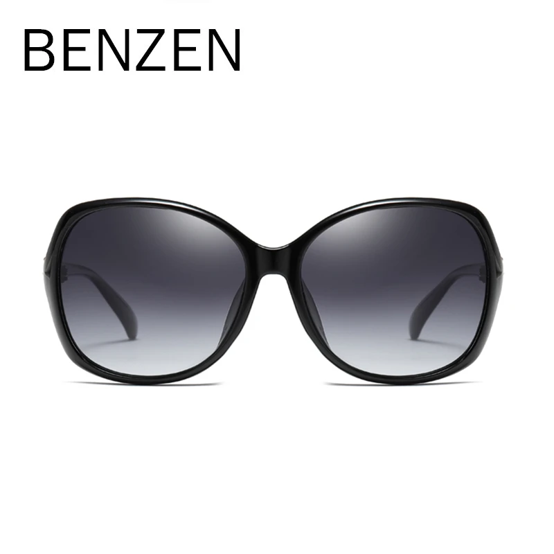 BENZEN, кошачий глаз, солнцезащитные очки, женские, Роскошные, поляризационные, женские, солнцезащитные очки для вождения, UV 400, женские очки, оттенок черный, 6608