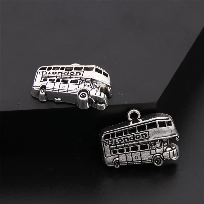 

10pcs Tibetan Silver Color London Bus Car Charms Pendant Findings Accessories DIY Choker Necklace A181