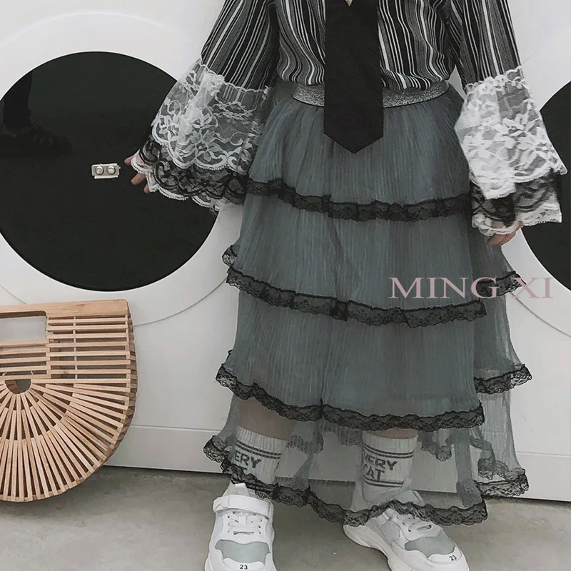 2019 новая весенняя детская одежда рубашка для девочек женская футболка кружевная