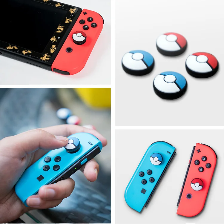 5 компл./лот Pokemons go Силиконовые Thumb Stick шапки сцепление аналоговый джойстик для DOS переключатель контроллер NS радость Con колпачки для аналоговых стиков