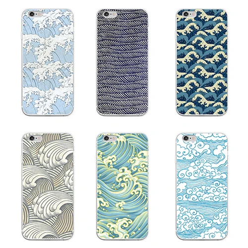 Укие э Стиль Волна Печати Телефон Case Cover для iPhone 6 S 7 Плюс|cover for iphone|case covercover iphone 6s |