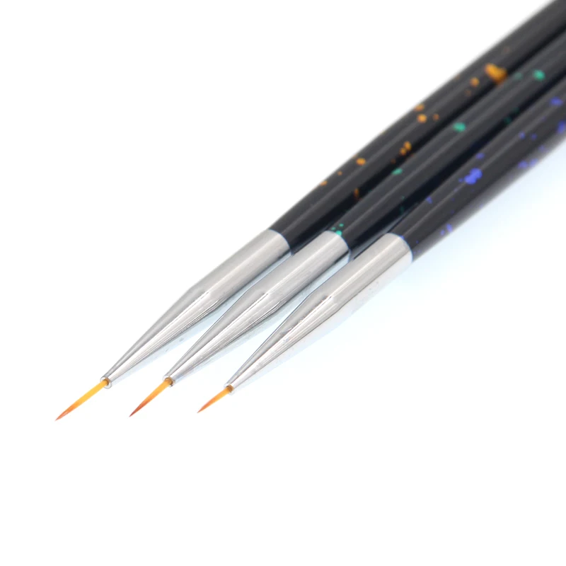 3 шт. кисти в горошек для дизайна ногтей ручки подводки металлическая ручка УФ