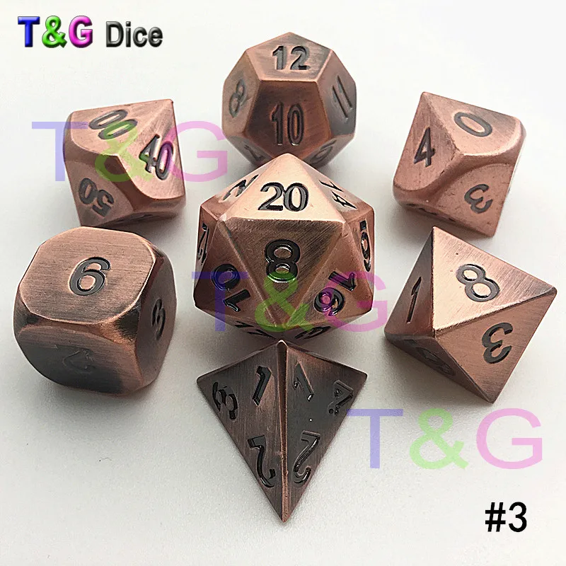Высокое качество, металлический 7 кубиков d4 d6 d8 d10 d% d12 d20 для настольной игры, Rpg Dados juegos de mesa подземелья& dragon Dice