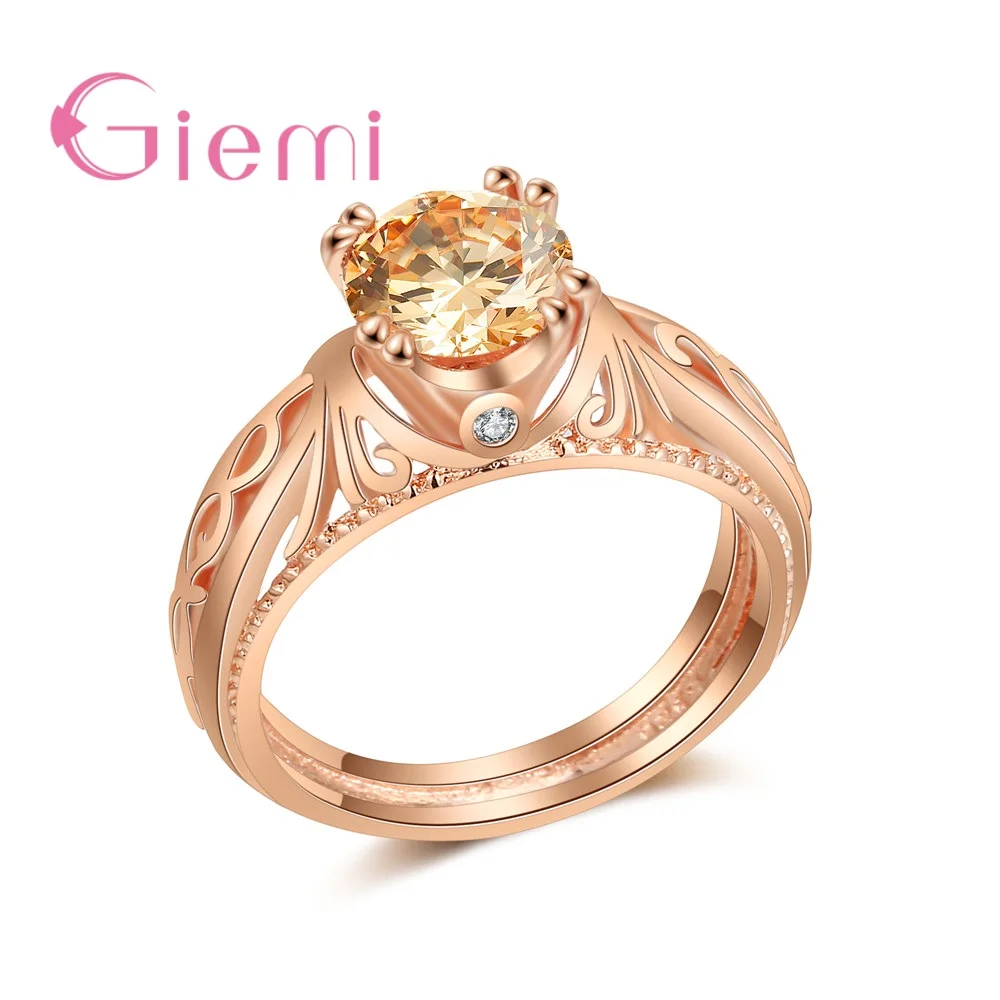 

Fashionable Wholesale Charming High Quality Dainty Rose Gold AAA Austrian Cubic Zirconia Ring For Women Wedding Party