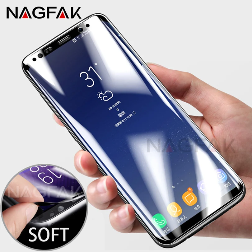 Nagfak Экран протектор Плёнки для Samsung Galaxy S8 s8plus Note8 3D мягкий защитный S7 Edge S6Edge (не