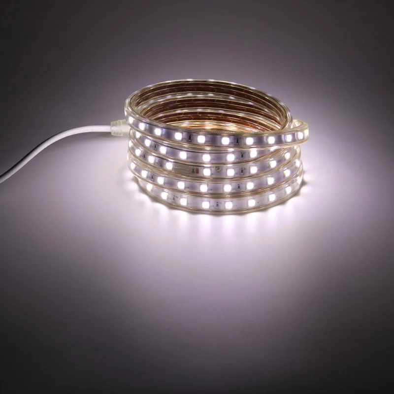 Светодиодная лента 220 В SMD 5050 60 л/м 1 м 2 3 4 5 6 7 8 9 10 с европейской штепсельной вилкой