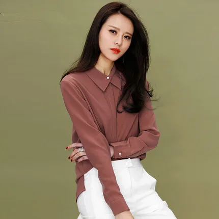 

KMETRAM 2020 Fashion Women Blouse Casual Long Sleeve Chiffon White Shirt Woman Office Shirts Excellent Quality Blusas Lady HH593