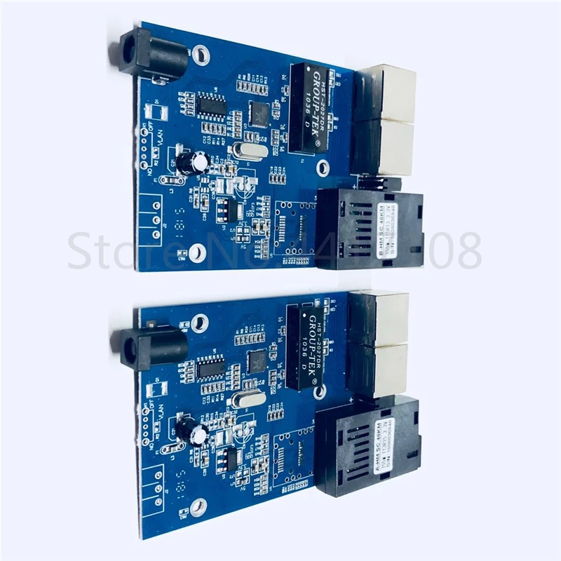 10/100M Fast Ethernet Switch Converter 20KM Fiber Optical Media Single Mode 2*RJ45 and 1*SC fiber Port PCBA | Мобильные телефоны и
