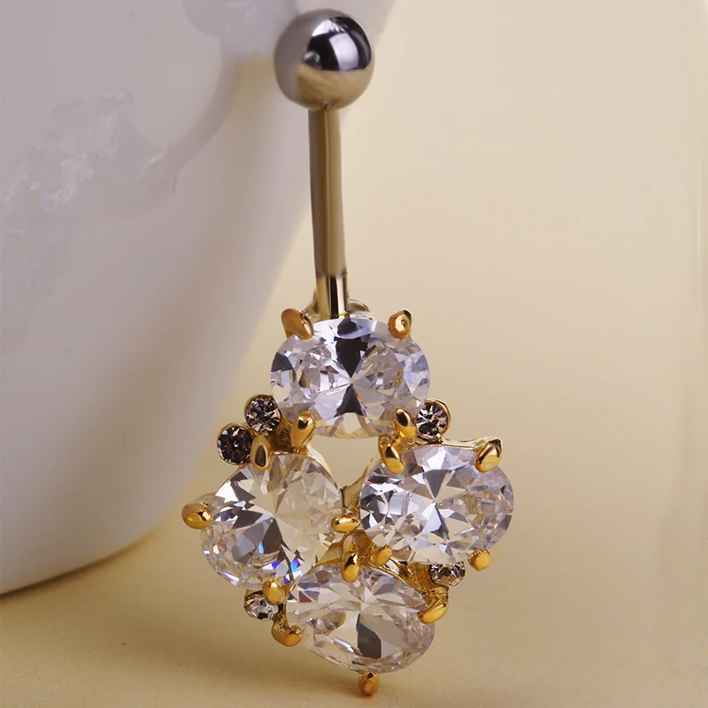 Потрясающий вид Панк горный хрусталь сексуальный пирсинг тела пупок пупка