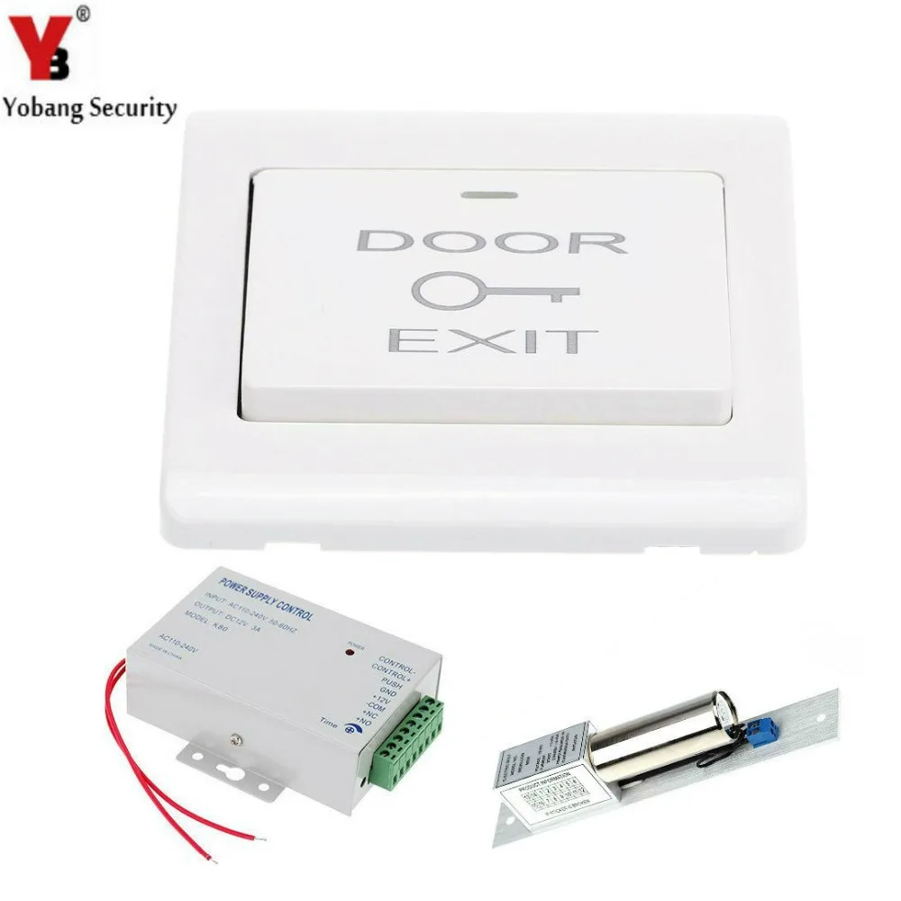 YobangSecurity Electric Magnetic Door Lock + Exit Switch DC12V Power Induction for Access Control System | Безопасность и защита