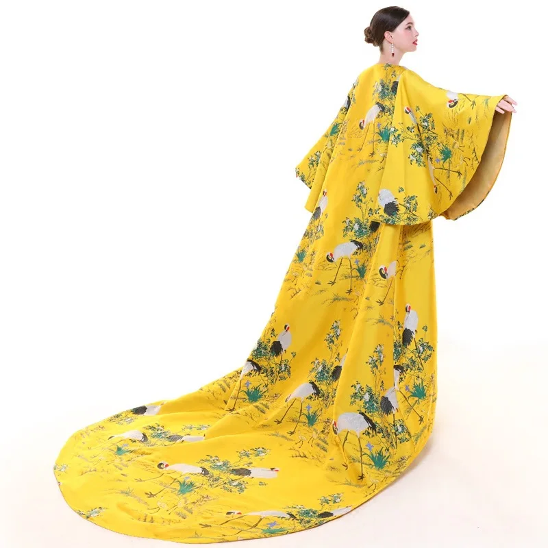 Желтое китайское вечернее платье длинное женское летнее традиционное Cheongsam Vestidos