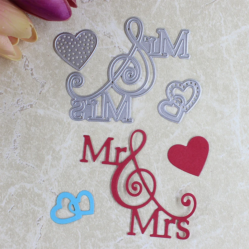 DIY Скрапбукинг альбомы из металла большие die Резка Кружево mr или Mrs любим музыку