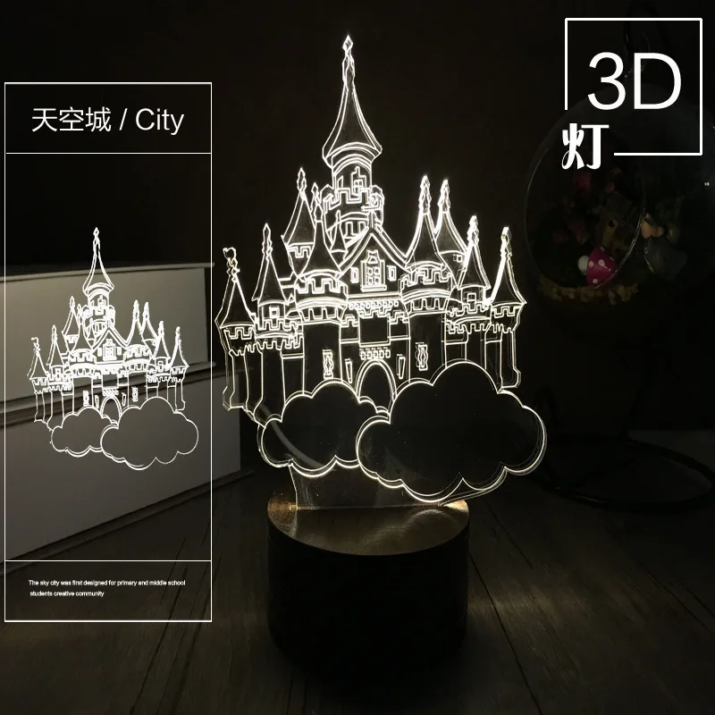 Ночной светильник с Эйфелевой башней 3D светодиодный новогодние вечерние