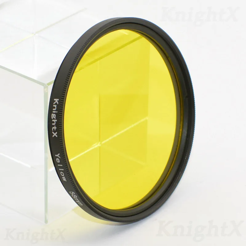 Yellow KnightX 24 цветной фильтр UV ND Star для sony nikon canon sony a6000 круговой Градуированный фото eos Объектив 70d eos 49 52 55 58 67 77 - Цвет: Yellow