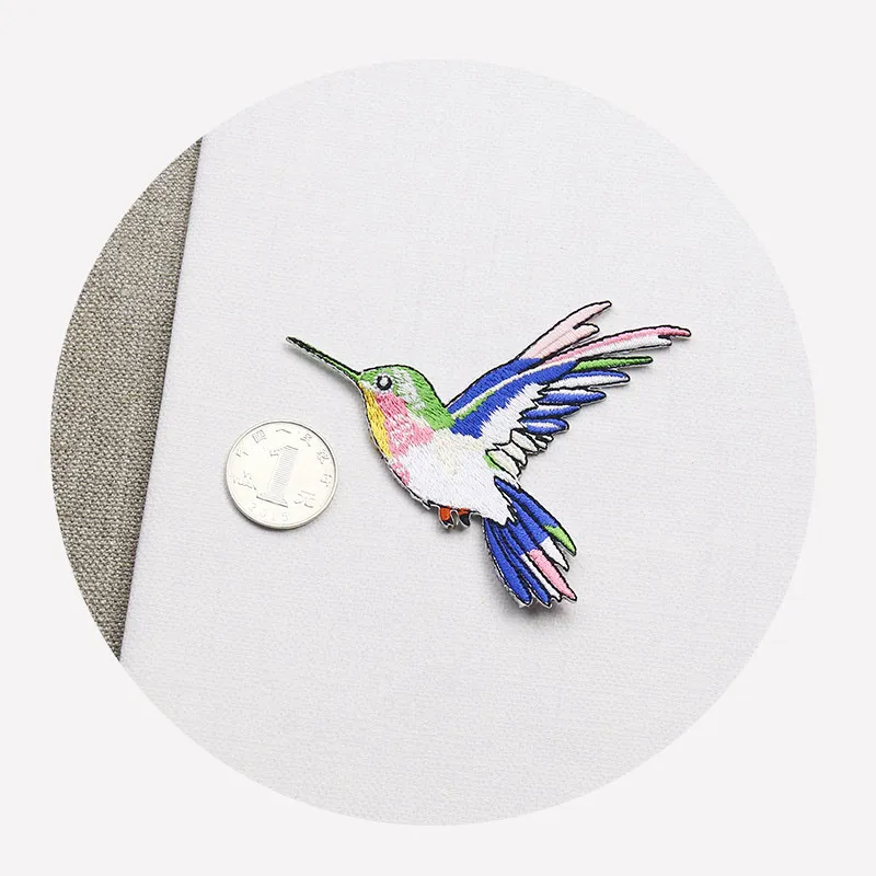 Нашивки с колибри для утюга одежды аппликация вышивкой в виде птицы сделай сам