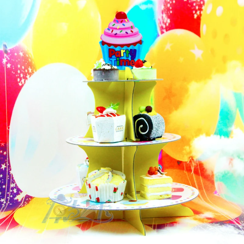 1 шт. 3 уровня картон торт подставка для свадебного торта пластины Дисплей