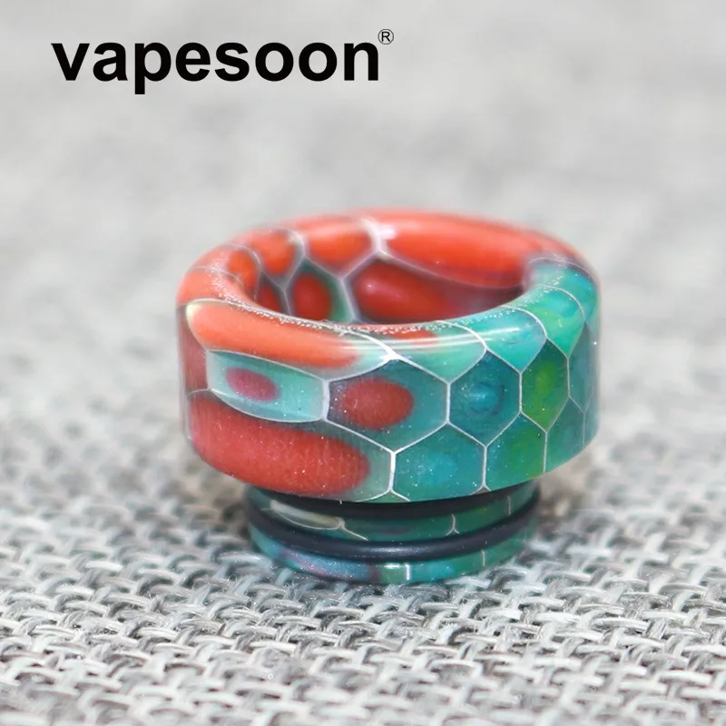 

10 pieces Cobra Snake Skin Resin 810 Drip Tip with Anti-fried Oil Metal Net for e-Cigarette 810 Atomizer Vape Vaporizer Tank RTA