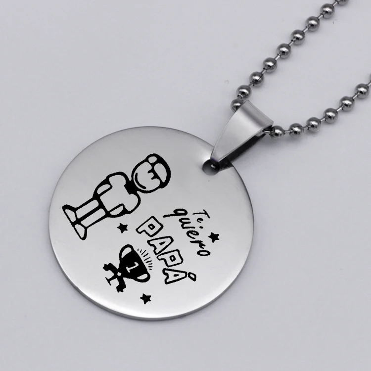 TE quiero PAPA ожерелье из нержавеющей стали Acero неизбежное ювелирные изделия для отца
