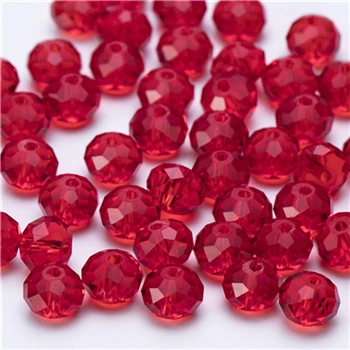 Z317-Flat Bead Mix item Red Czech Glass Beads Facted for Jewelry Making Necklace Materials DIY Loose Crystal Beads Wholesale Z117 - Цвет: Z317-Flat Bead
