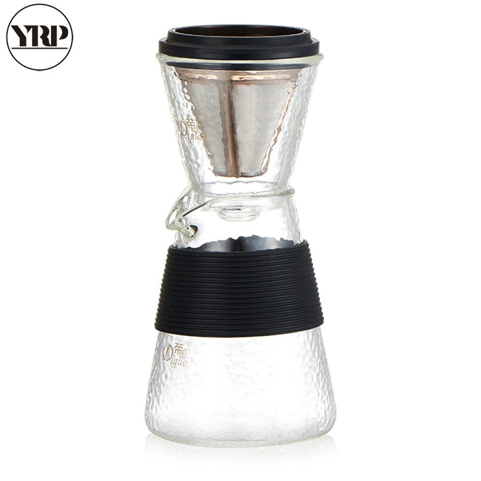 YRP 400ml Japan Crystal Pour Over Coffee Maker Glass Filter Dripper Percolators Stainless Steel Household | Дом и сад