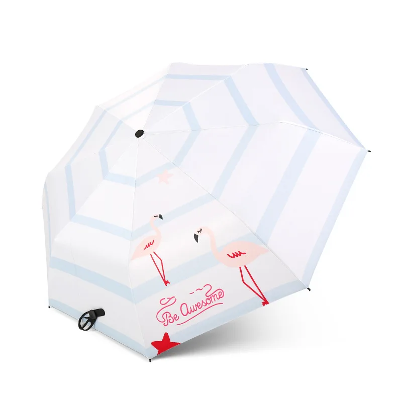 Umbrellas Rain Women Waterproof Three Folding Sun Protection Anti-UV High-Definition Digital Printing Female Parasol | Дом и сад