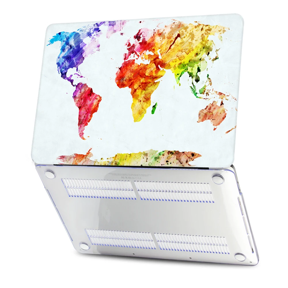 Для нового MacBook Air 13 A1932 2018 Pro 15 с сенсорной панелью чехол карта мира пластиковый