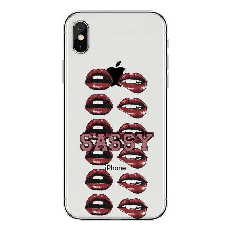 Phone Case Sexy Girl Kylie Jenner Lips Kiss Clear Silicon Soft TPU Coque Cover For Apple iPhone X 5 5S SE 6 6s 7 8 Plus shell |