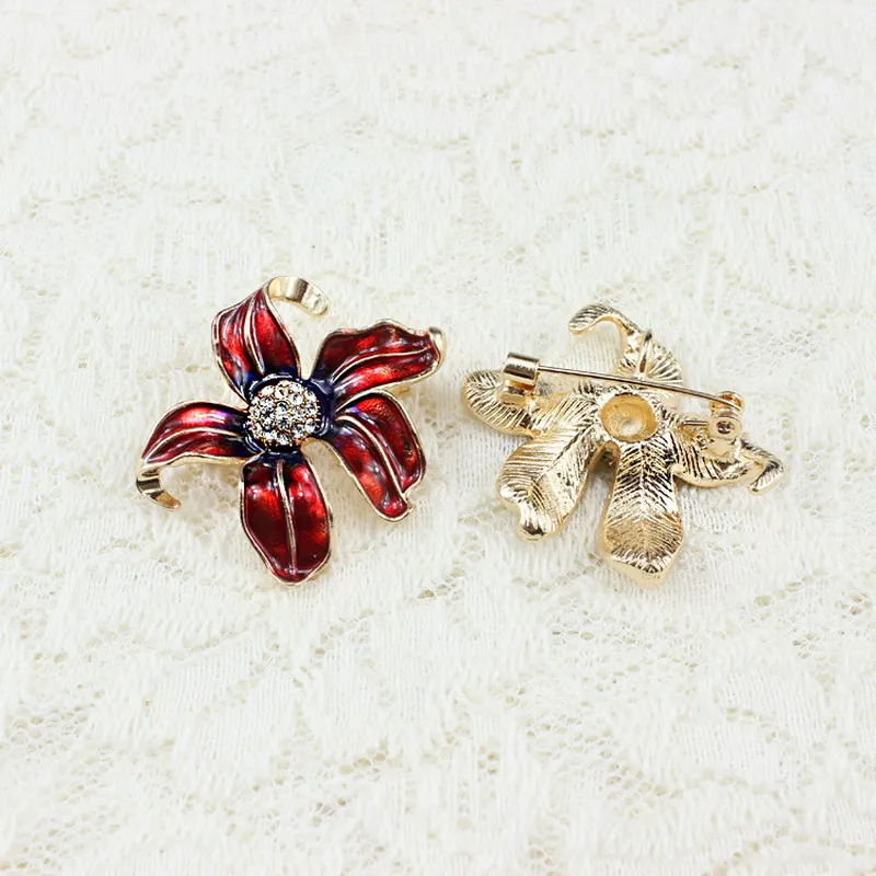 Очаровательные Ретро античные золотые броши в виде цветка для женщин