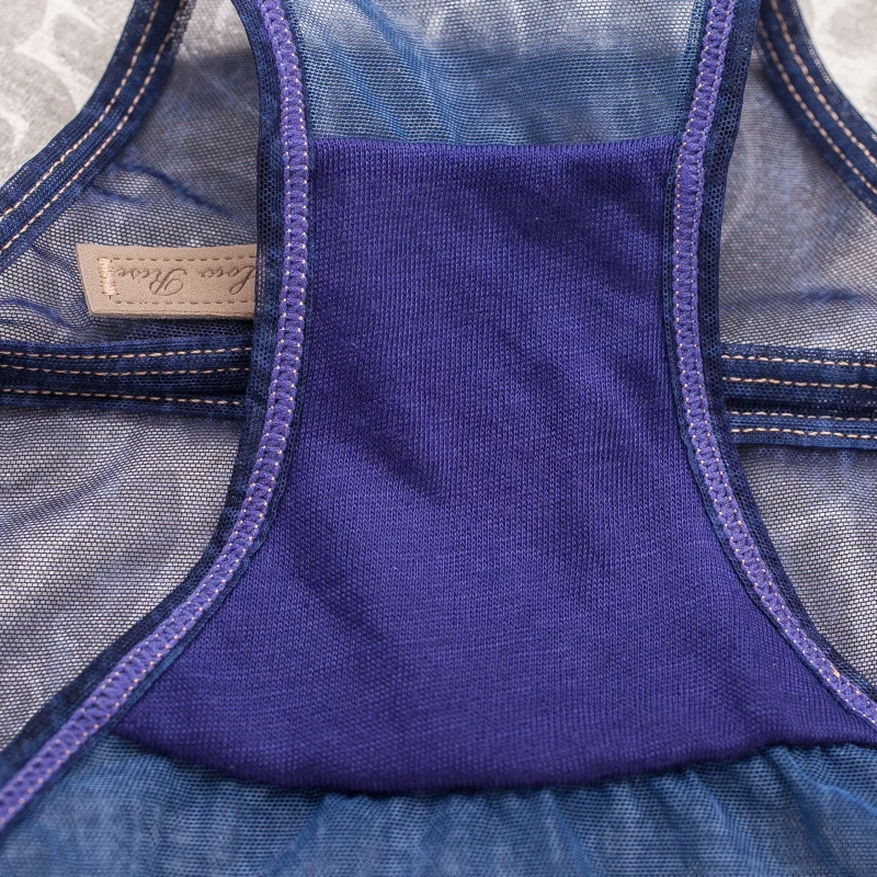 Новинка 2019 модные женские трусики из искусственной джинсовой ткани Прозрачное