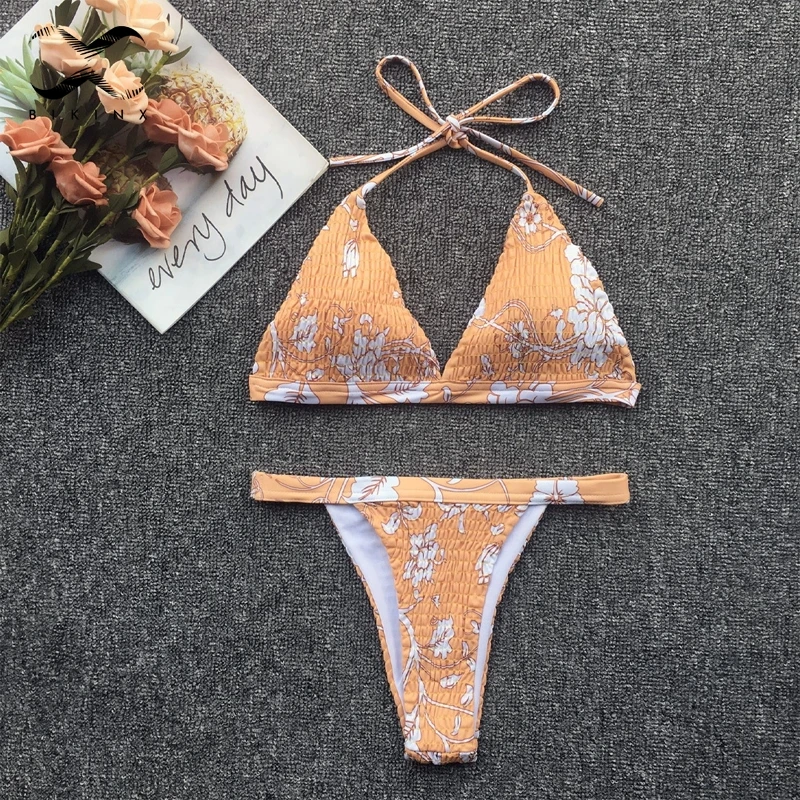 Bikinx плиссированные Холтер трусики бикини 2019 женщина треугольники Купальник push up