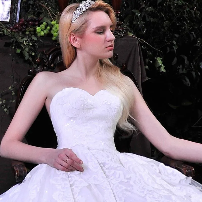 Роскошные Красивые Милая Бретелек-Линии Свадебные Платья Тюль Аппликация Из