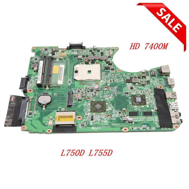 Материнская плата NOKOTION для ноутбука Toshiba satellite L750D L755D материнская A000081310 DA0BLFMB6E0 7400M