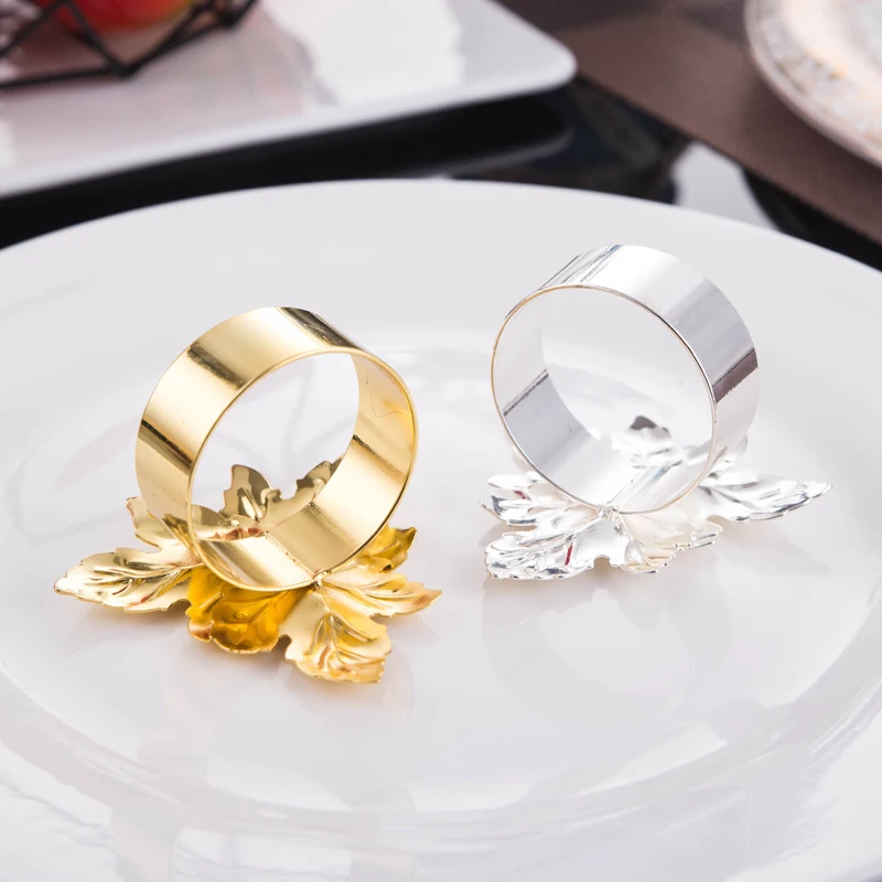 Металлическое кольцо для салфеток Кольца золотого и серебряного цвета для украшения стола столовые кольца для салфеток металла блестящего цвета