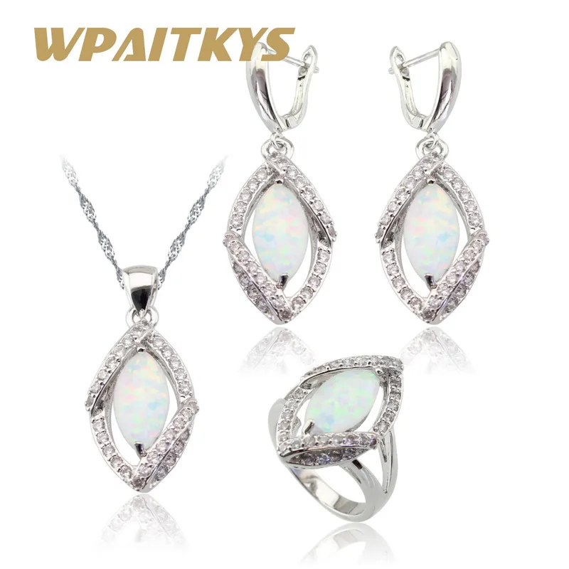 Женский ювелирный комплект из колье и серёг с опалом|colorful jewelry sets|jewelry sets for womenjewelry