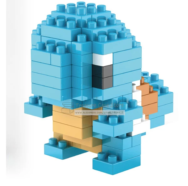 Мини блоки Пикачу; Чаризард Bulbasaur Squirtle алмазные строительные блоки игрушки без коробки