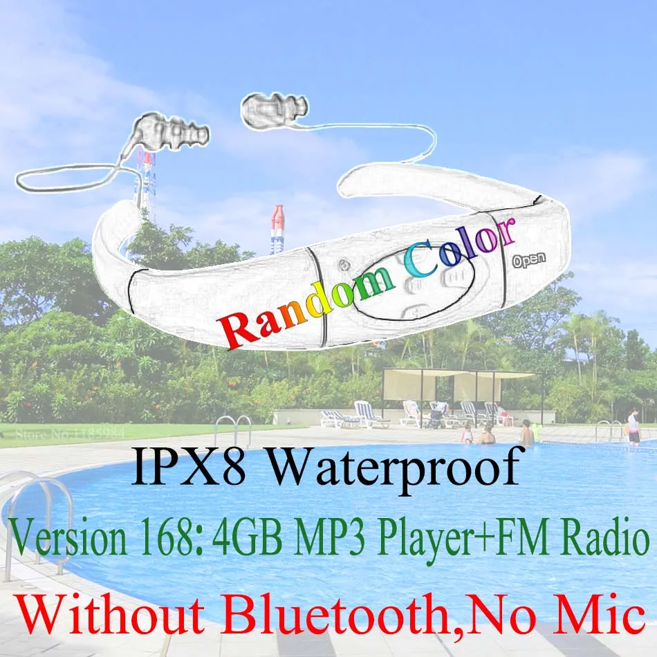 168 ( 4GB MP3 F ) 268 IPX8 водонепроницаемый Bluetooth 4,0; 168 4 ГБ 8 ГБ Водонепроницаемый MP3-плеер fm-радио) Плавание ming Дайвинг подводный Спорт Плавание Наушники - Цвет: 168 ( 4GB MP3 F )