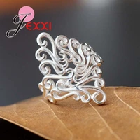 factory price hollow geometric patterns shape 925 sterling silver ring for women lady jewelry accessories high quality