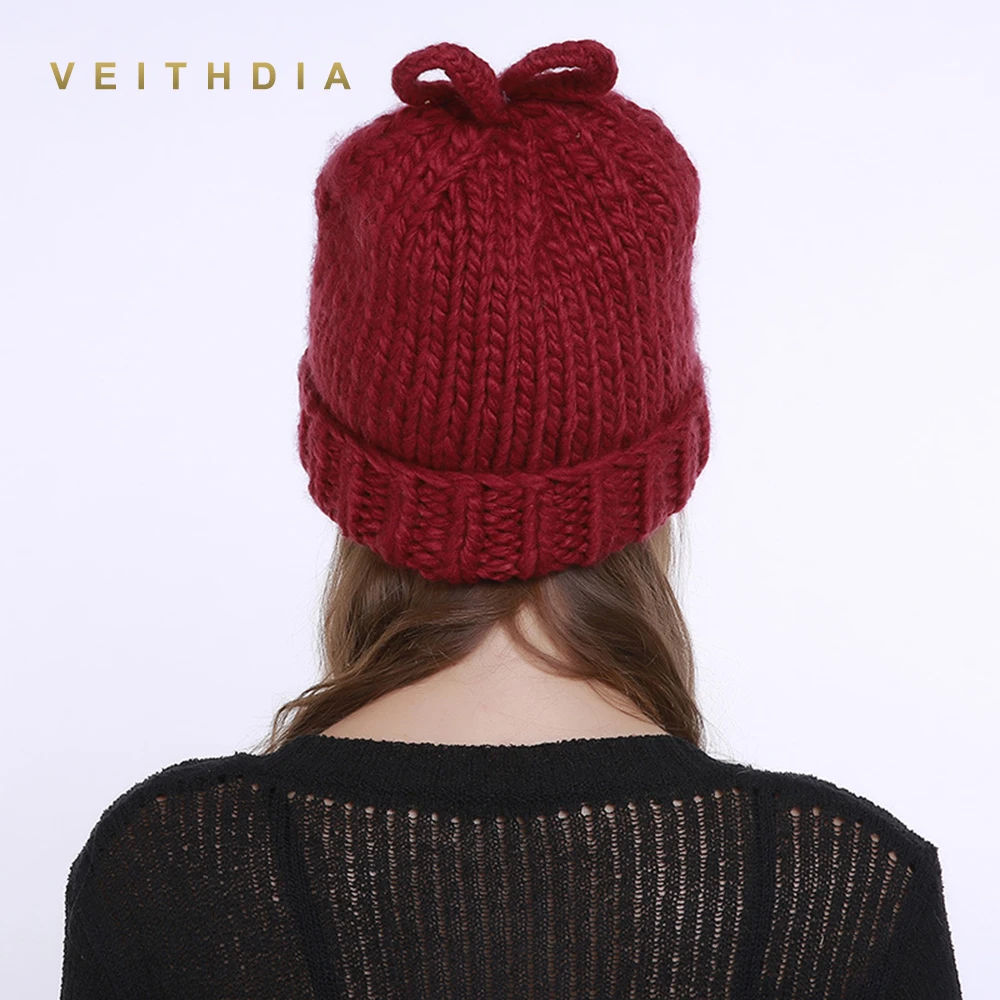 Осенне-зимняя вязаная шапка с антенной ручной работы VEITHDIA 2019 женские шапки шляпа