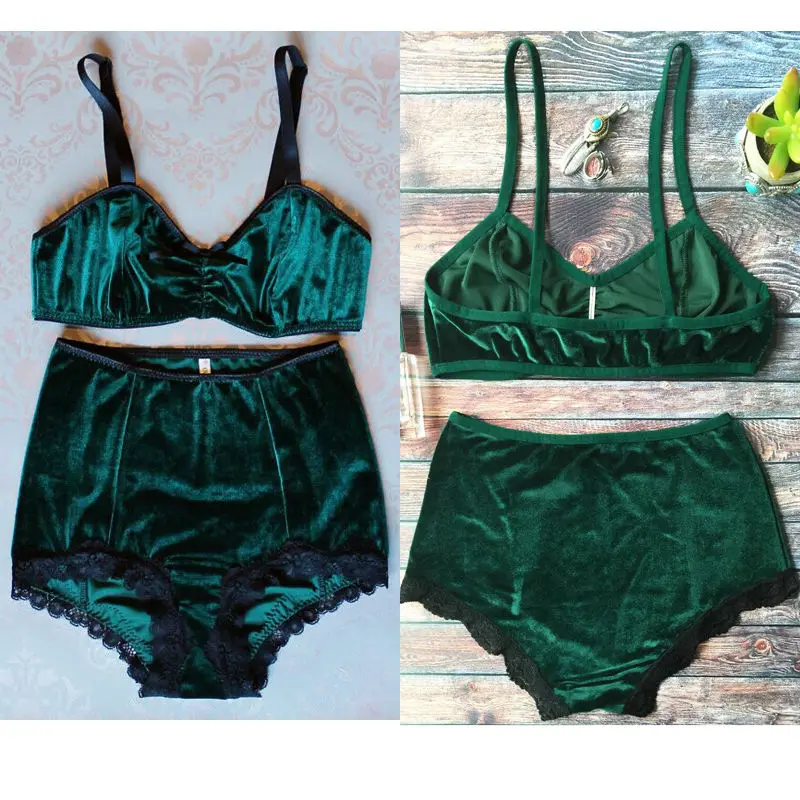 Женский бархатный комплект бикини 2017 купальный костюм в стиле ретро с высокой