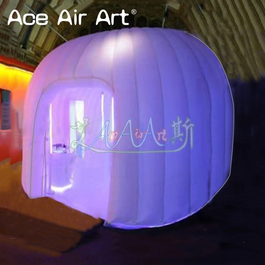 

Customized 3m diameter inflatable led photo kiosk dome igloo party trade show tent for exhibition or display