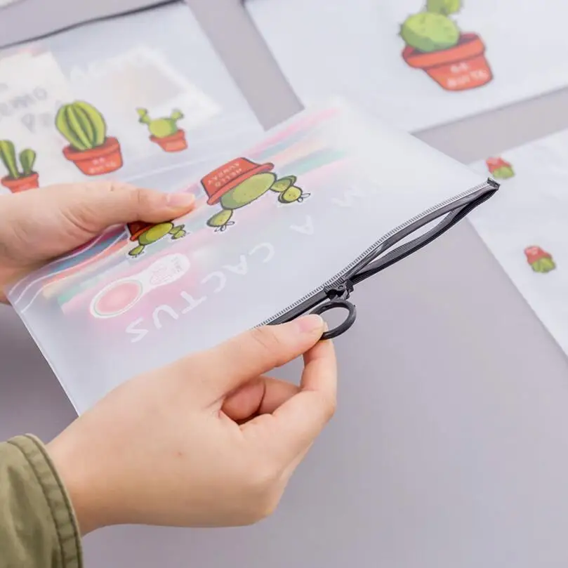 2 шт./лот Kawaii Fresh карандаш кактус чехол милый A5 прозрачный ПВХ пенал для девочек