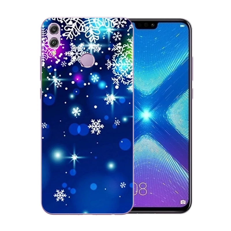 Soft Case for Huawei Honor 8X 6.5 inch Transparent Color Pattern Protection Shell JSN-AL00 Slim Silicone Cover Capa |