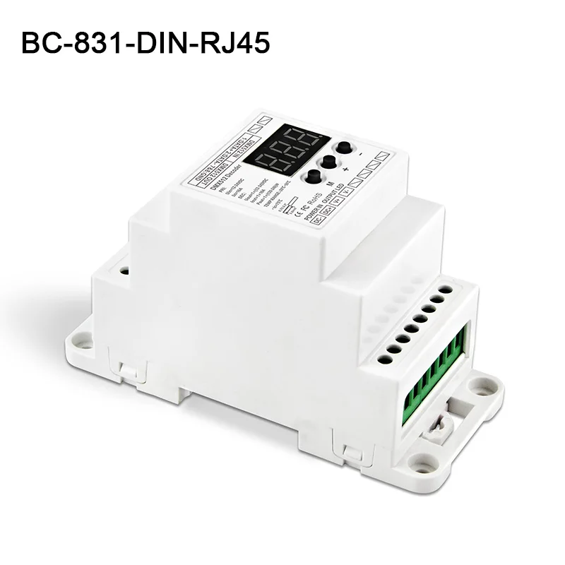 BC 831 DIN RJ45 DC12 24V вход 10A * 1CH выход постоянное напряжение Rail DMX512 декодер цифрового