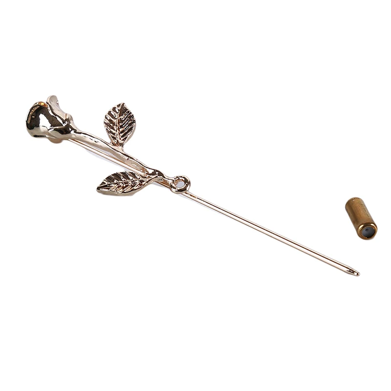 Мужской костюм специальный дизайн золотые листья Роза брошь для мужчин и женщин