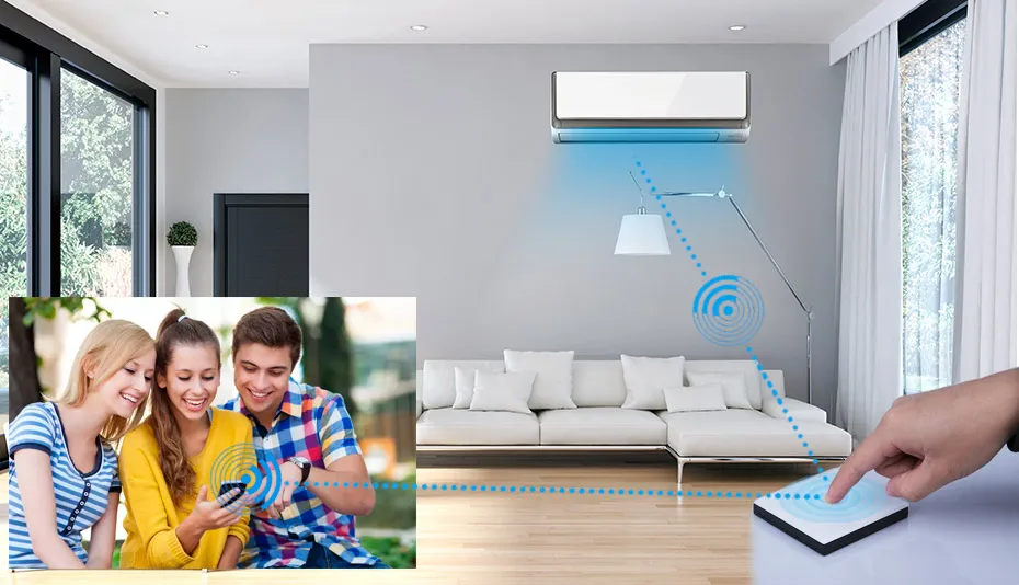Умный дом Vhome, 3gy1way, 433 МГц, интеллектуальная стеклянная панель, умный пульт дистанционного управления+ EUstandard, Хрустальное стекло, пенал, настенный светильник, переключатели