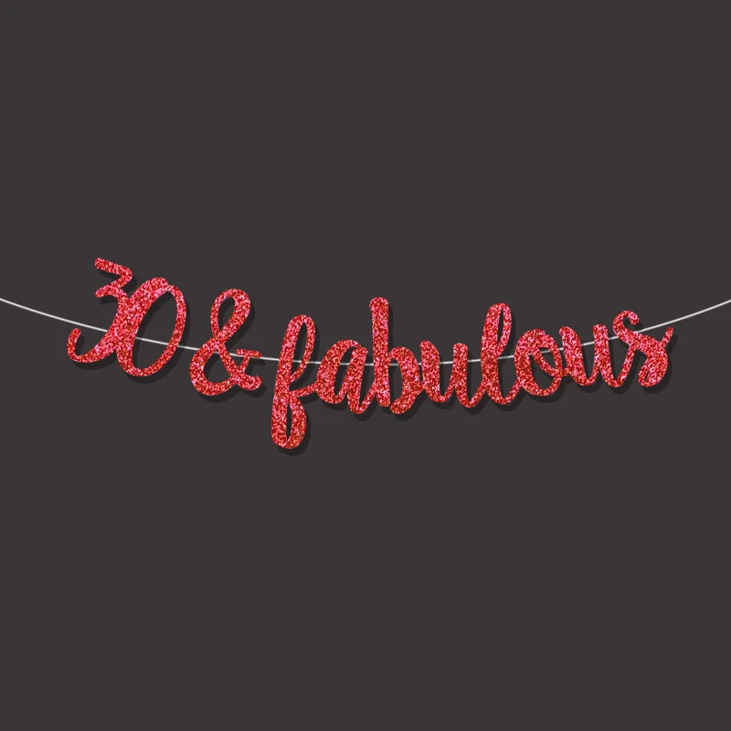 Золотой/черный/Серебряный Блестящий 30& Сказочный баннер 30th happpy знак на день рождения декор 30 юбилейные праздничные украшения поставки