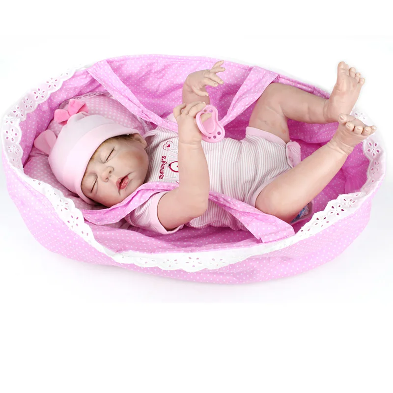 22 дюйма кукла возрожденная полностью силиконовая виниловая для девочек